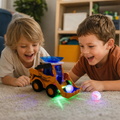 Construction Bulldozer Toy with Light Effects and Ball Launcher for Kids