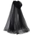 Hooded Witch Cloak with Sheer Mesh Fabric for Halloween and Cosplay