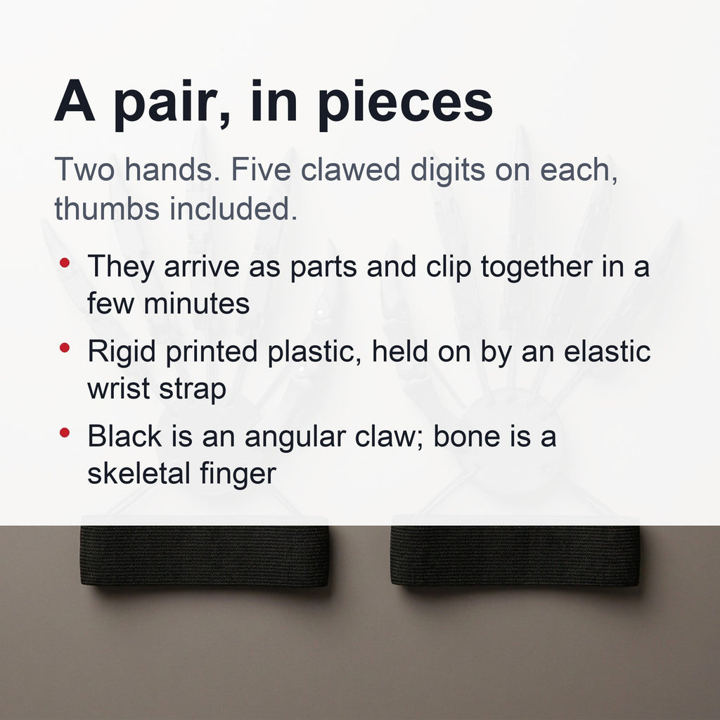 Articulated Skeleton Finger Extensions with Flexible Moving Joints for Halloween Cosplay