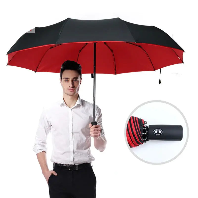 Automatic Open Folding Umbrella with Flexible Ribs and Water Repellent Canopy, Travel  Size