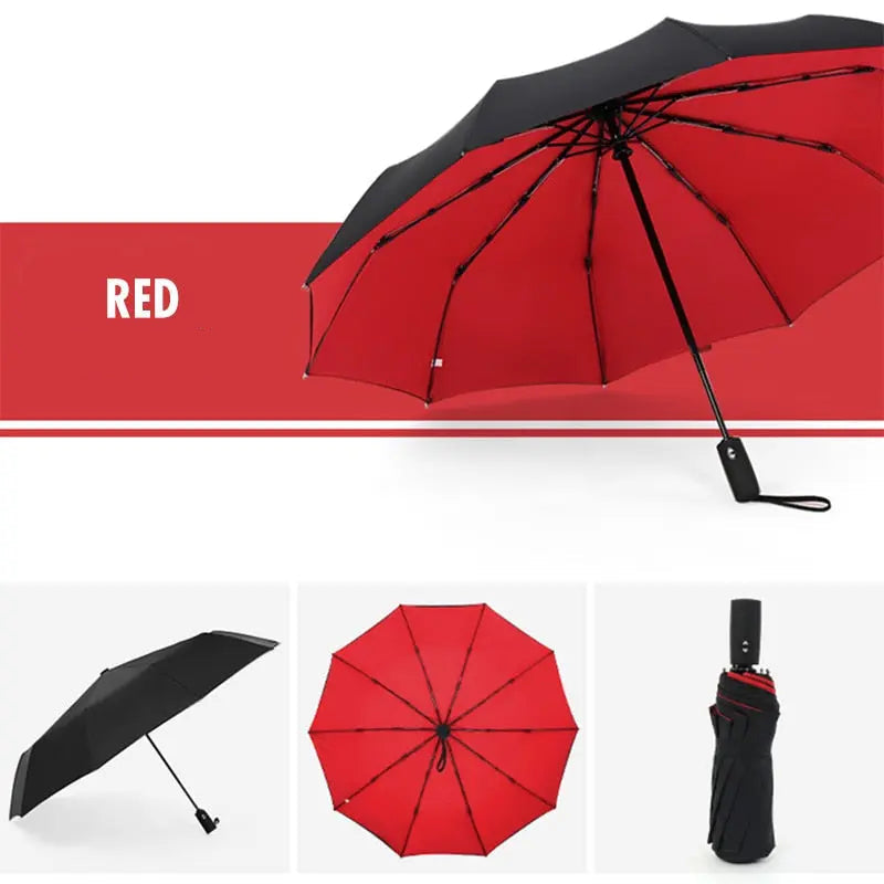 Automatic Open Folding Umbrella with Flexible Ribs and Water Repellent Canopy, Travel  Size