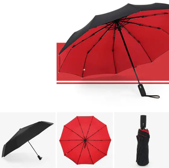 Automatic Open Folding Umbrella with Flexible Ribs and Water Repellent Canopy, Travel  Size