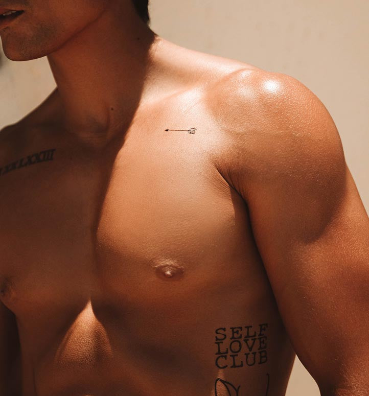 Black Arrow Water Transfer Temporary Tattoo, 2.5 x 4  Inches