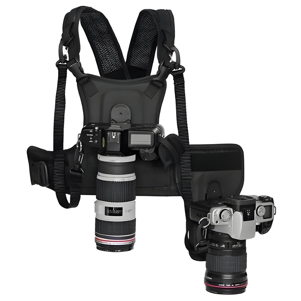 Camera Chest Harness with Dual Mount and Side Holster for Hands-Free  Carrying