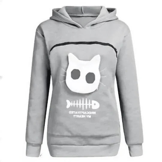 Cozy Cat Lover Hoodie with Built-In Cuddle Pouch