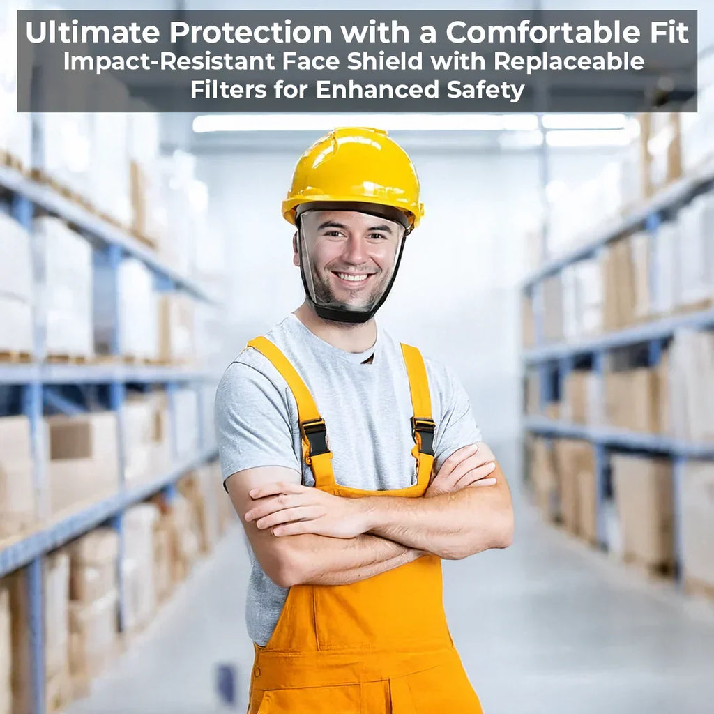 Face Shield with Anti-Fog Visor and Removable Filter for Welding and  Grinding