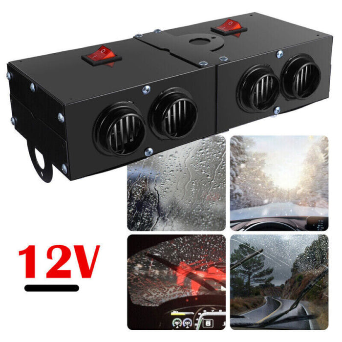 12V Car Heater with 500W Output and Dual Independent Switches, Four Vents